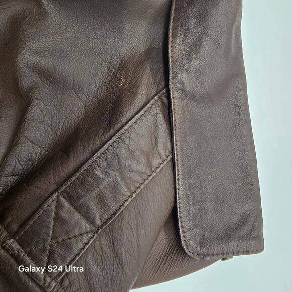Vintage Hill & Archer Brown Leather Aviator Flight Bomber Insulated Jacket Men M - Picture 7 of 10